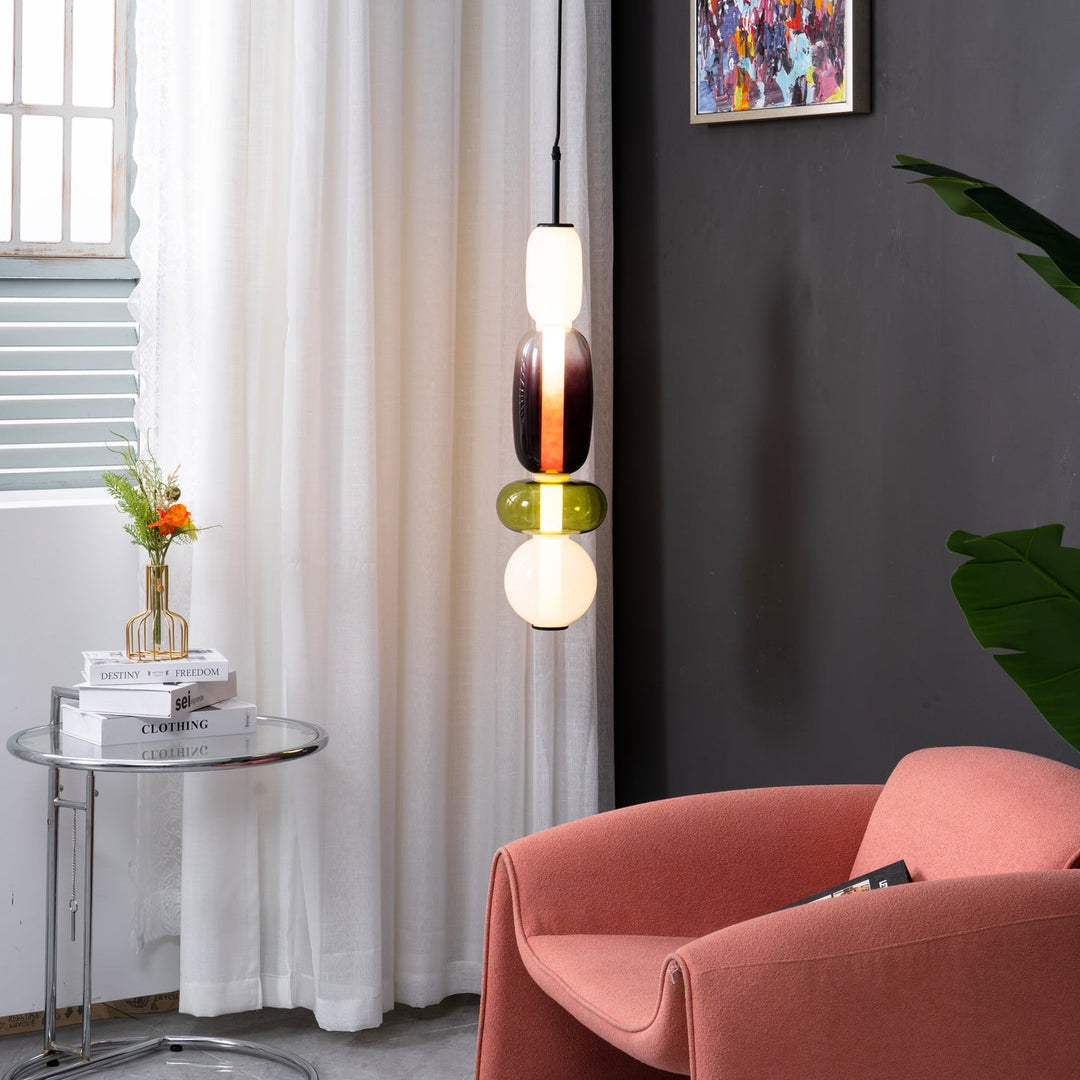Lampa wisząca z cukrowego szkła