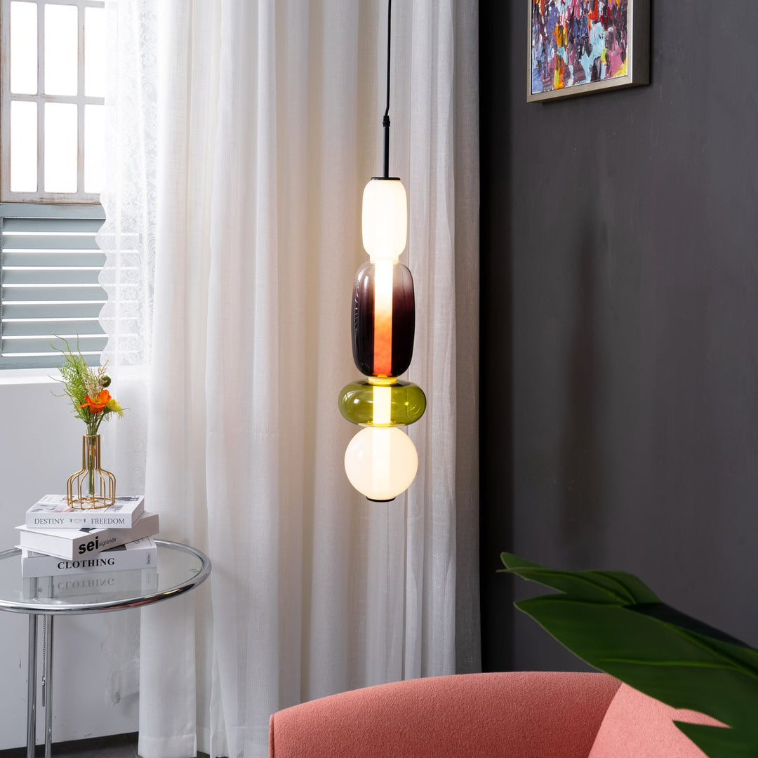 Lampa wisząca z cukrowego szkła