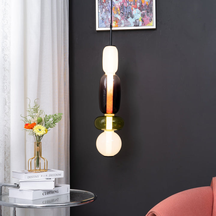 Lampa wisząca z cukrowego szkła