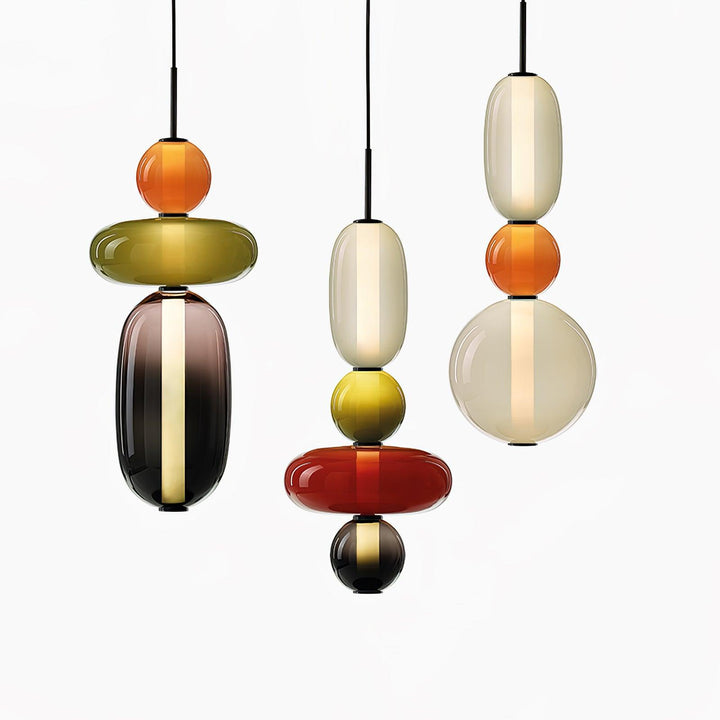 Lampa wisząca z cukrowego szkła