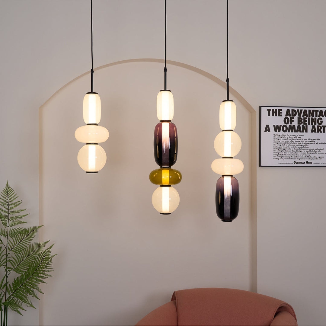 Lampa wisząca z cukrowego szkła