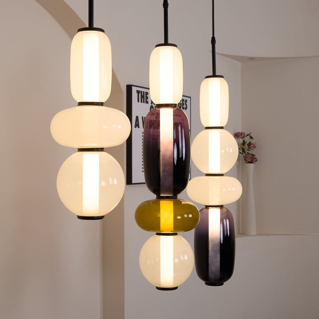 Lampa wisząca z cukrowego szkła