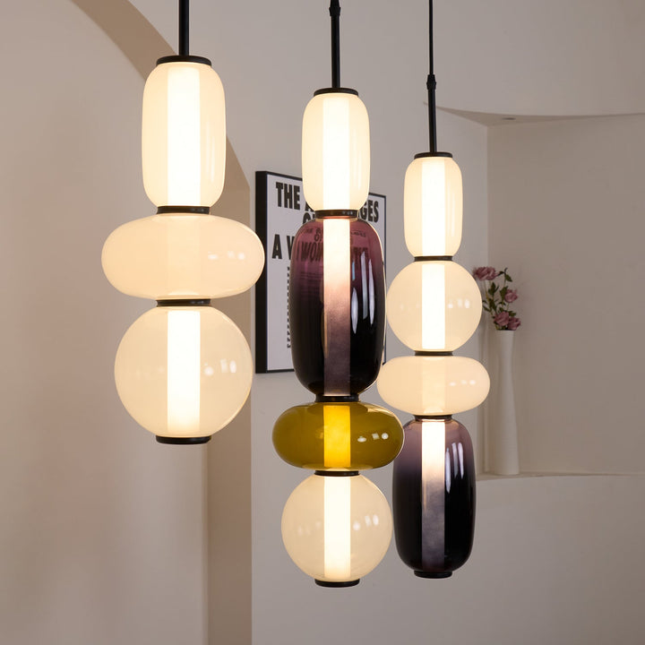 Lampa wisząca z cukrowego szkła