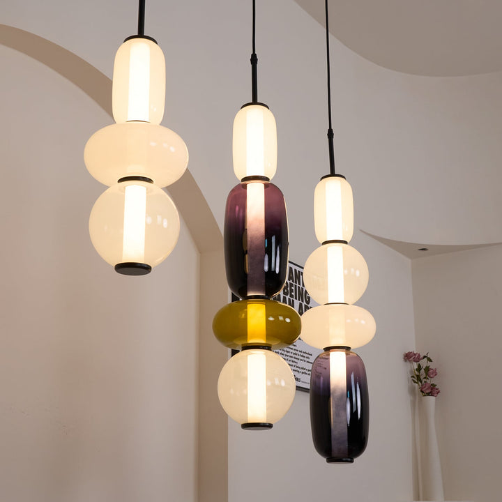 Lampa wisząca z cukrowego szkła