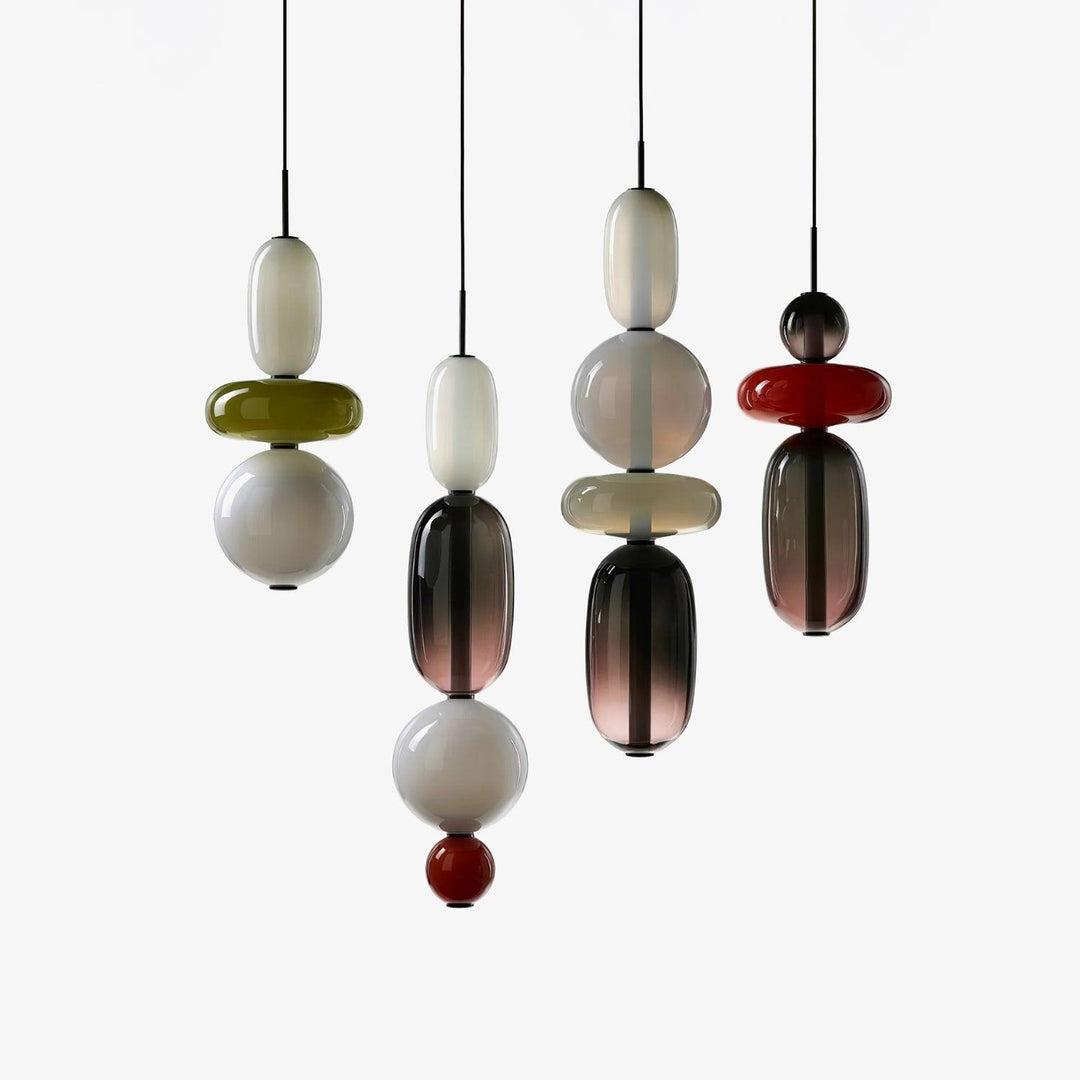 Lampa wisząca z cukrowego szkła
