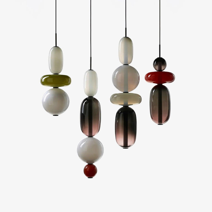 Lampa wisząca z cukrowego szkła