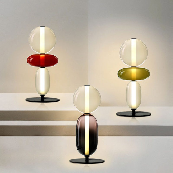 Lampa Stołowa Szklana Kandyzowana
