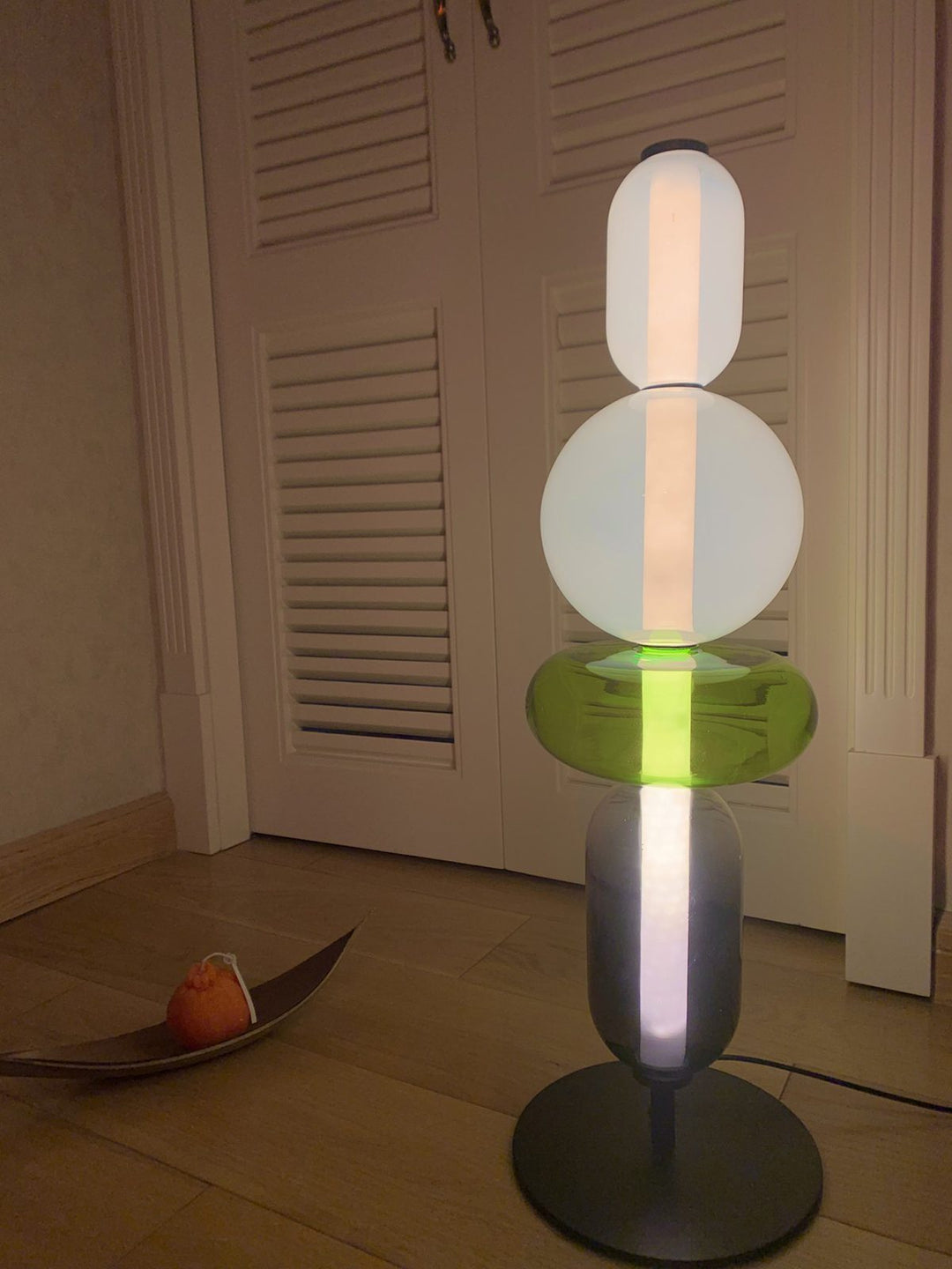 Lampa Stołowa Szklana Kandyzowana