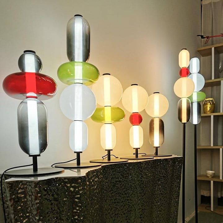 Lampa Stołowa Szklana Kandyzowana