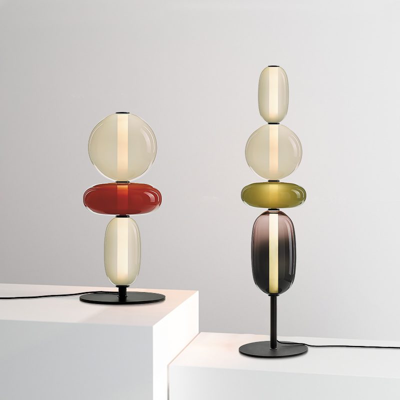 Lampa Stołowa Szklana Kandyzowana