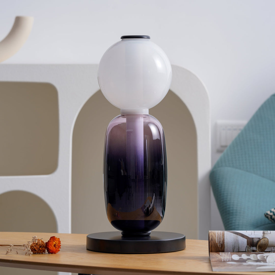 Lampa Stołowa Szklana Kandyzowana