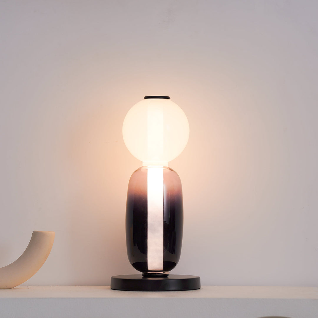 Lampa Stołowa Szklana Kandyzowana