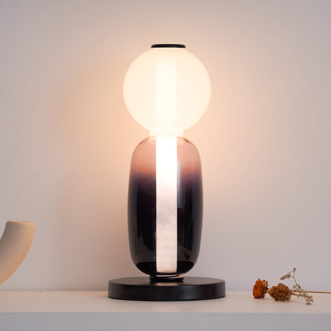 Lampa Stołowa Szklana Kandyzowana