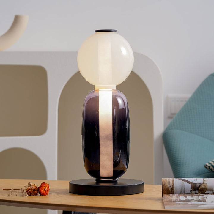 Lampa Stołowa Szklana Kandyzowana
