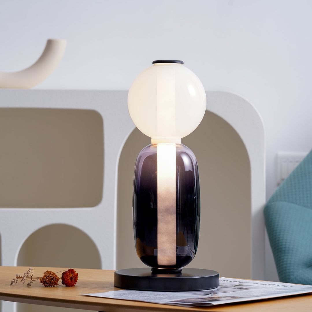 Lampa Stołowa Szklana Kandyzowana