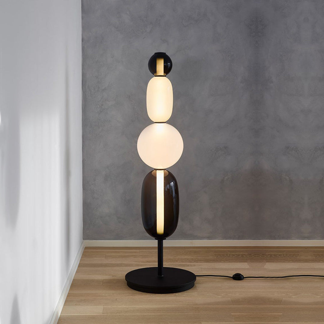 Lampa Stołowa Szklana Kandyzowana