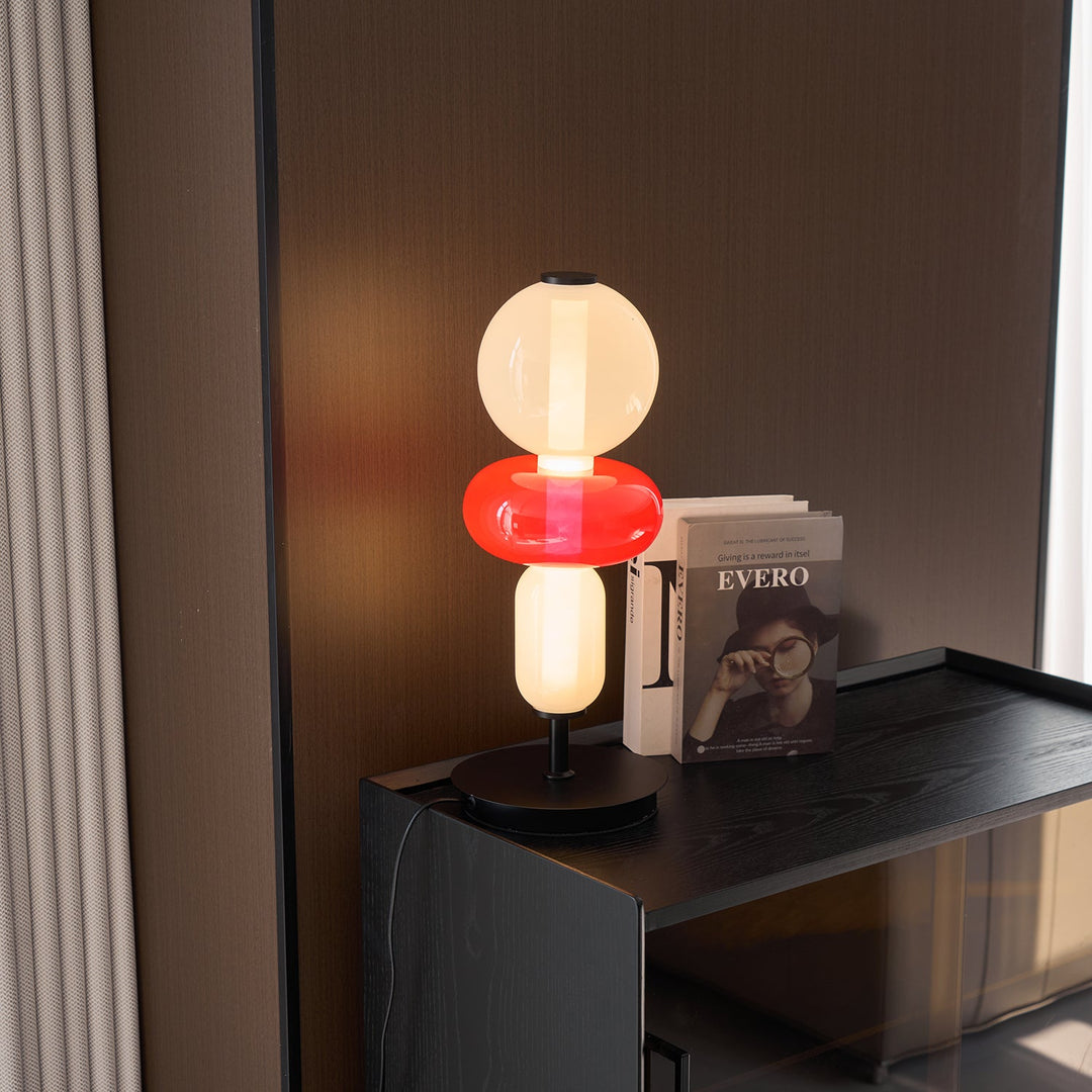 Lampa Stołowa Szklana Kandyzowana