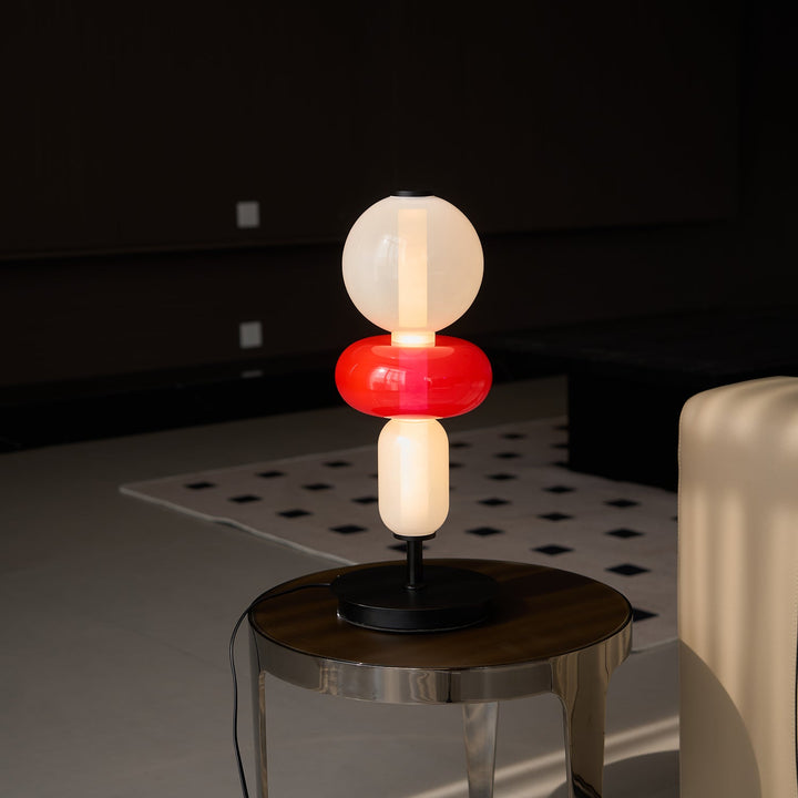 Lampa Stołowa Szklana Kandyzowana