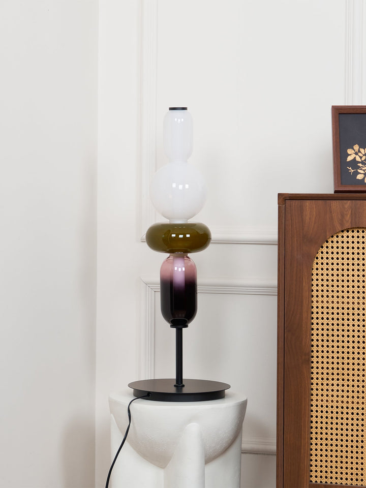 Lampa Stołowa Szklana Kandyzowana