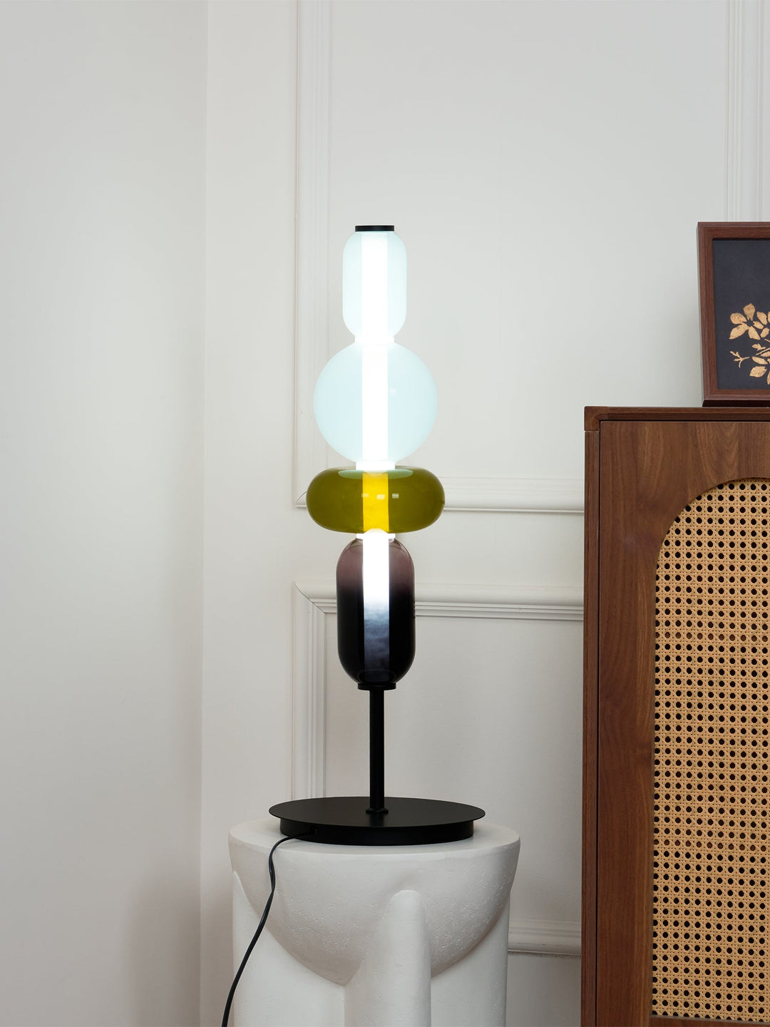 Lampa Stołowa Szklana Kandyzowana