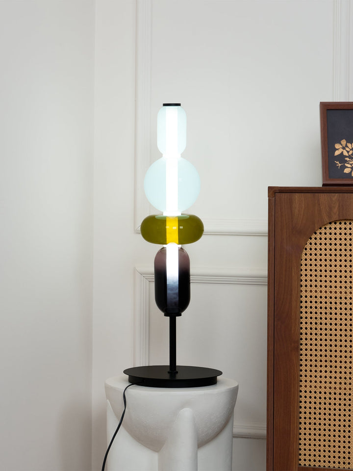 Lampa Stołowa Szklana Kandyzowana