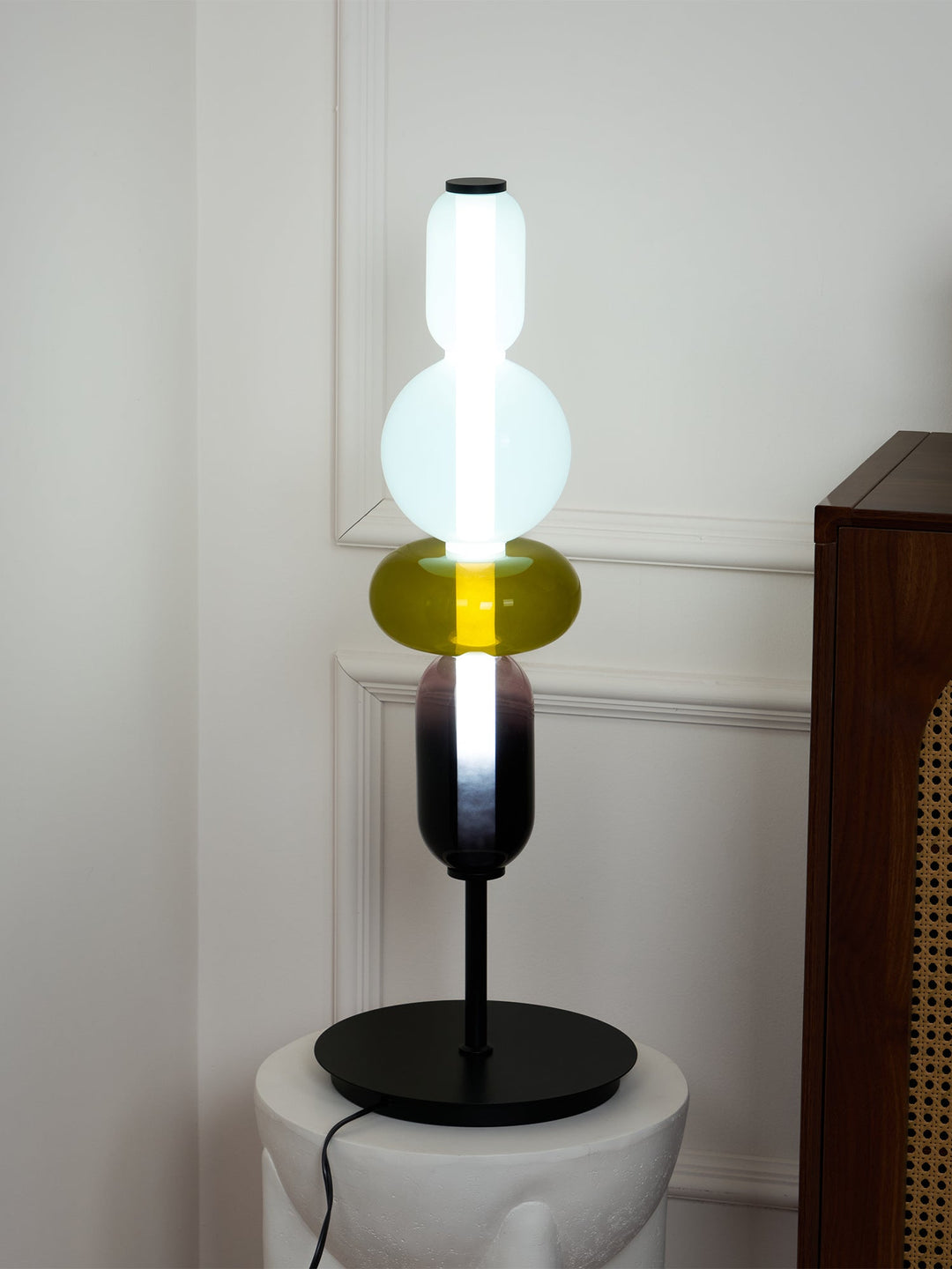 Lampa Stołowa Szklana Kandyzowana