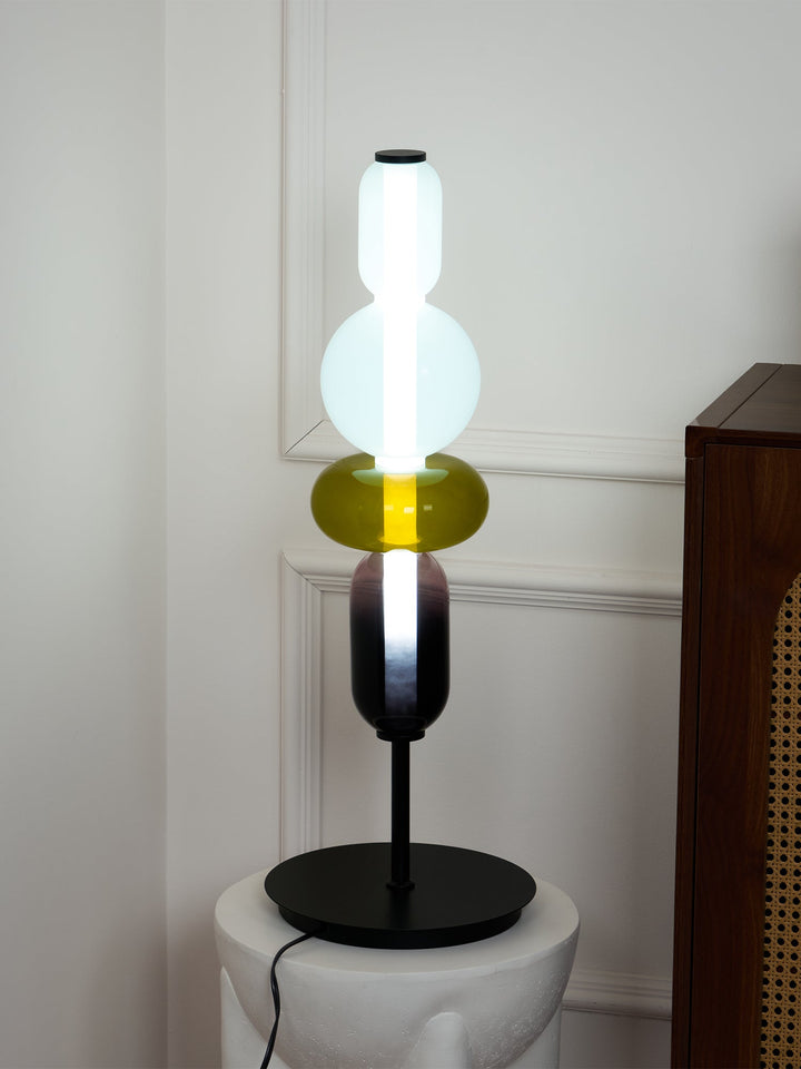 Lampa Stołowa Szklana Kandyzowana