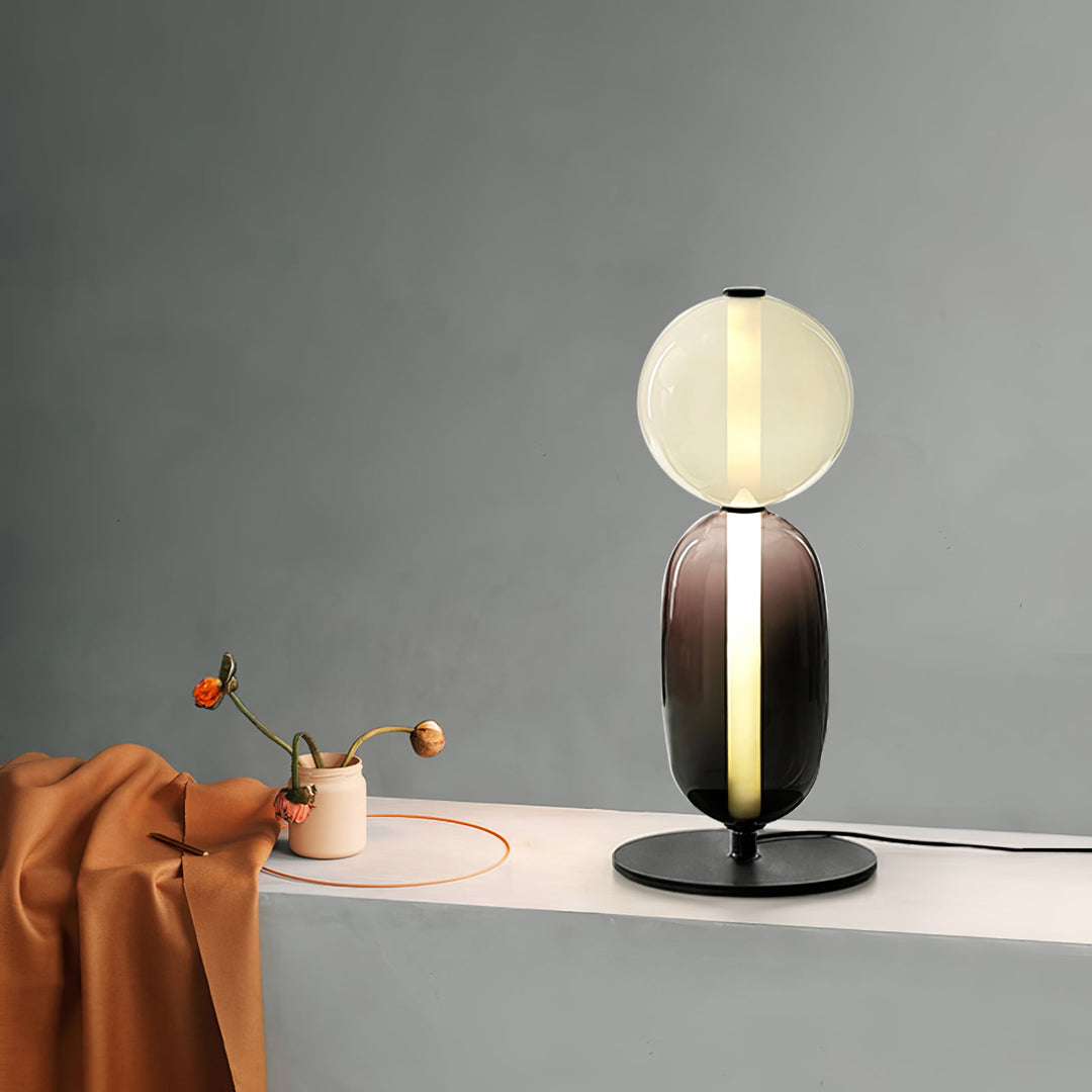 Lampa Stołowa Szklana Kandyzowana