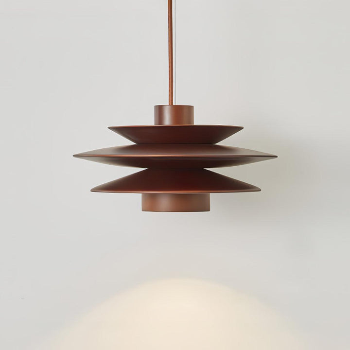 Lampa wisząca z drewnianym dyskiem Cascade