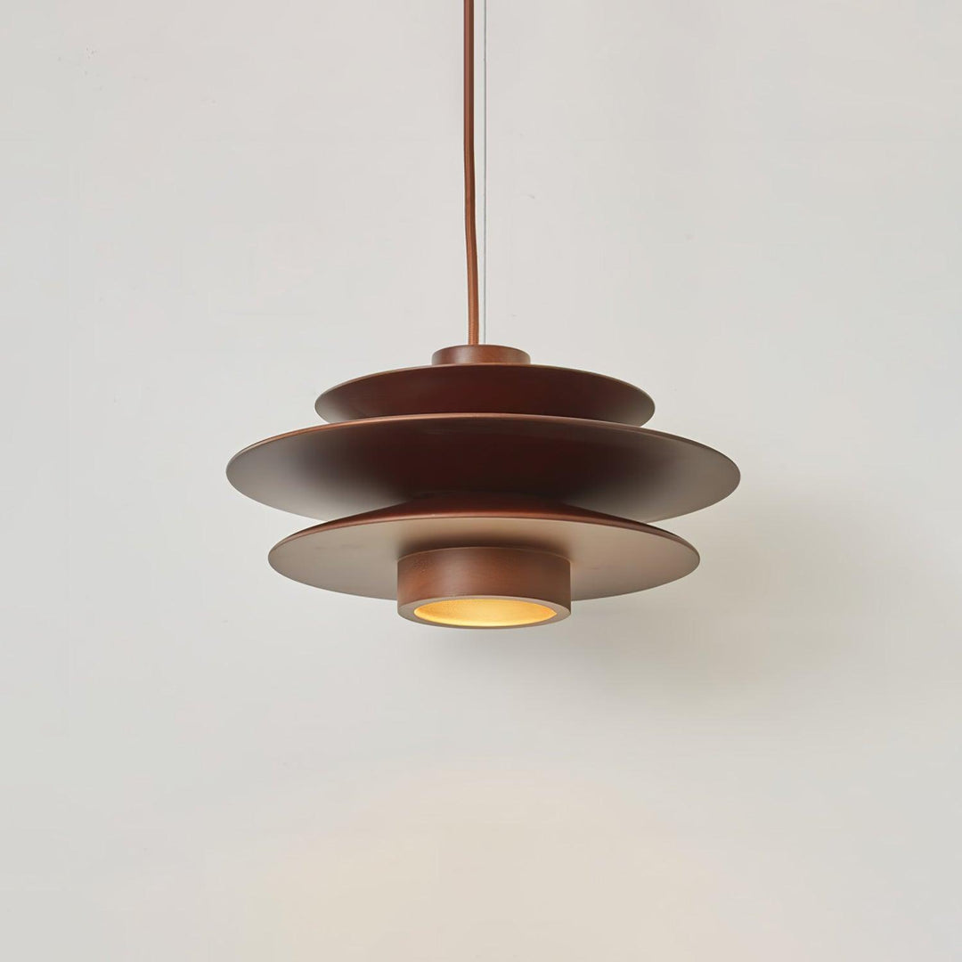 Lampa wisząca z drewnianym dyskiem Cascade