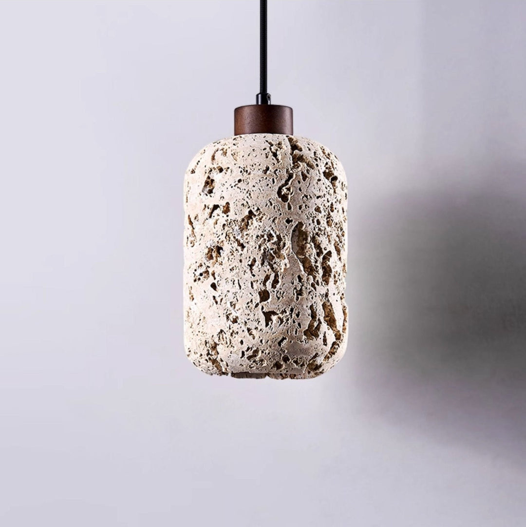 Lampa wisząca z wulkanicznej skały Cava