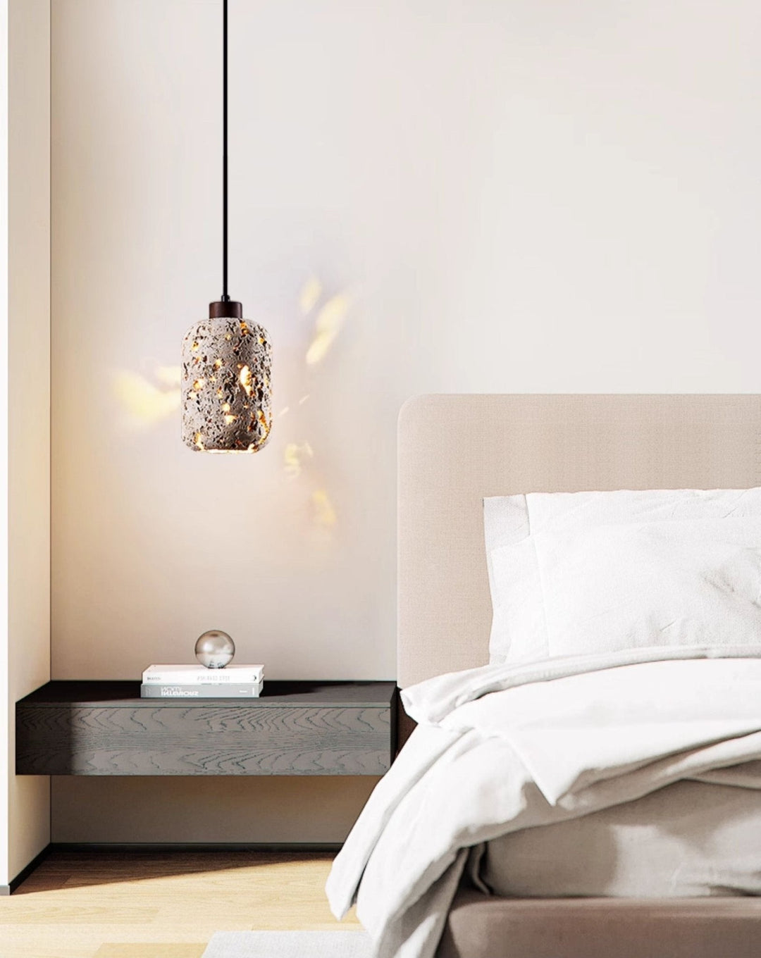 Lampa wisząca z wulkanicznej skały Cava