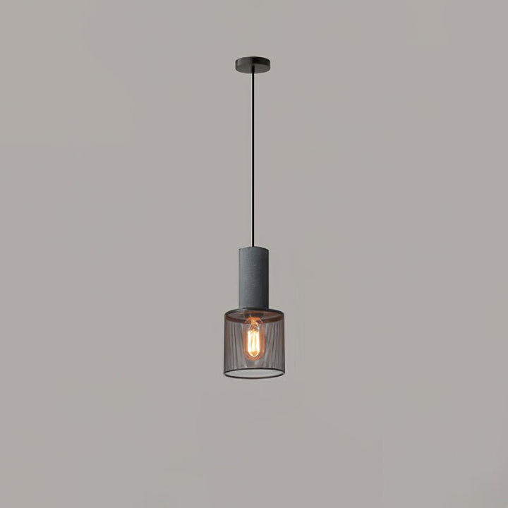 Lampa wisząca z siatki cementowej
