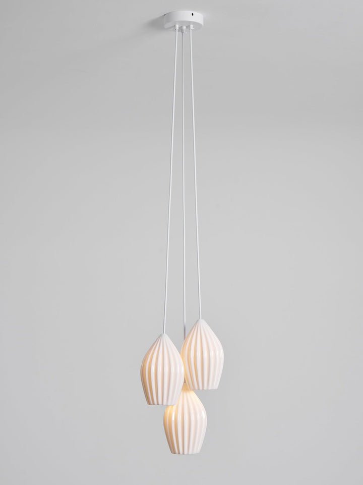 Ceramiczna Lampa Wisząca z Żebrowaniem