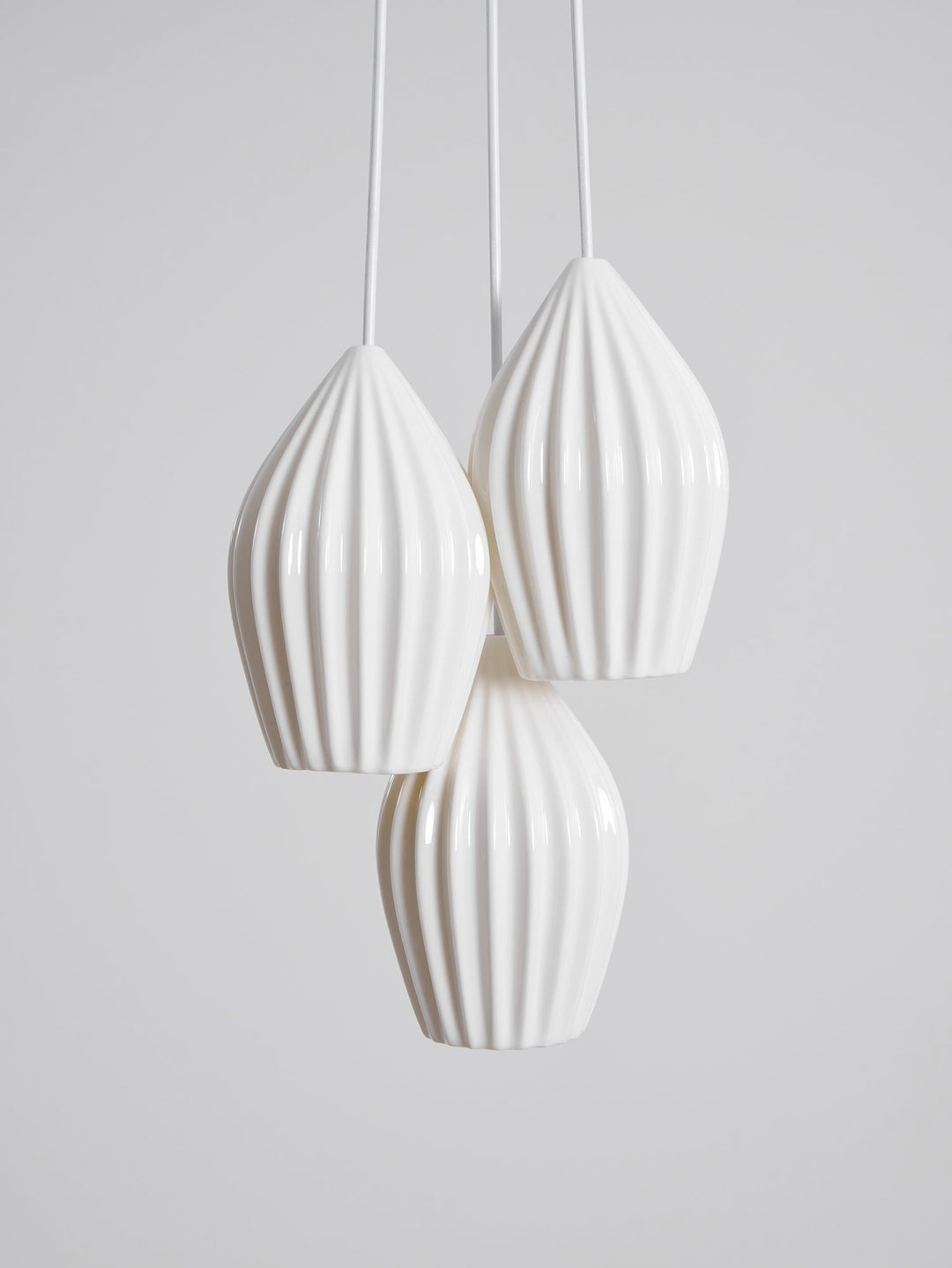 Ceramiczna Lampa Wisząca z Żebrowaniem