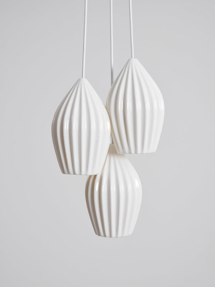 Ceramiczna Lampa Wisząca z Żebrowaniem