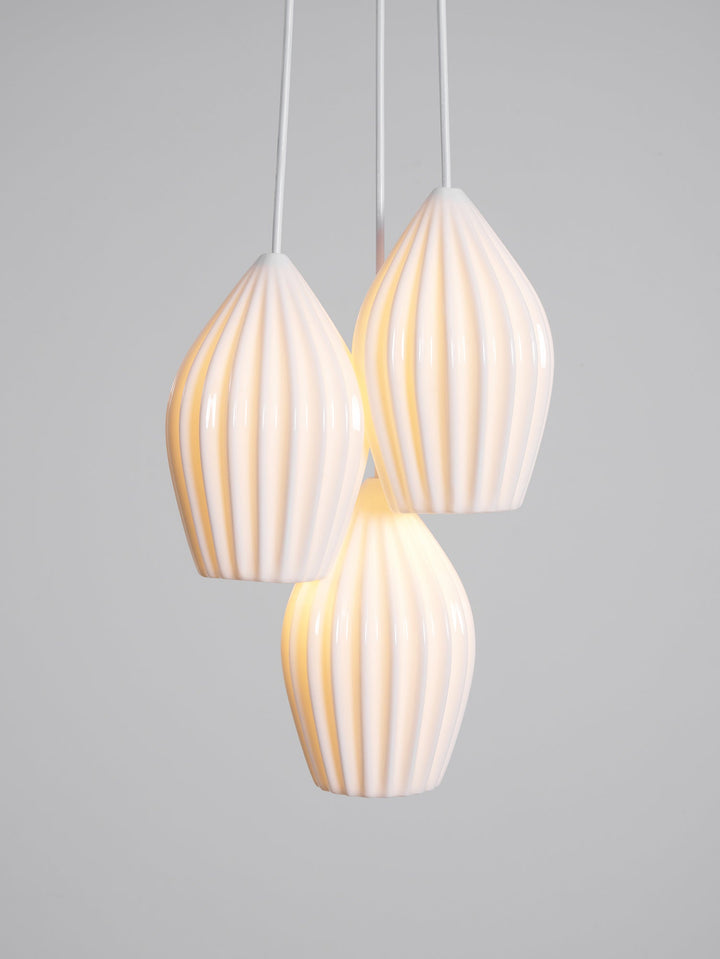 Ceramiczna Lampa Wisząca z Żebrowaniem