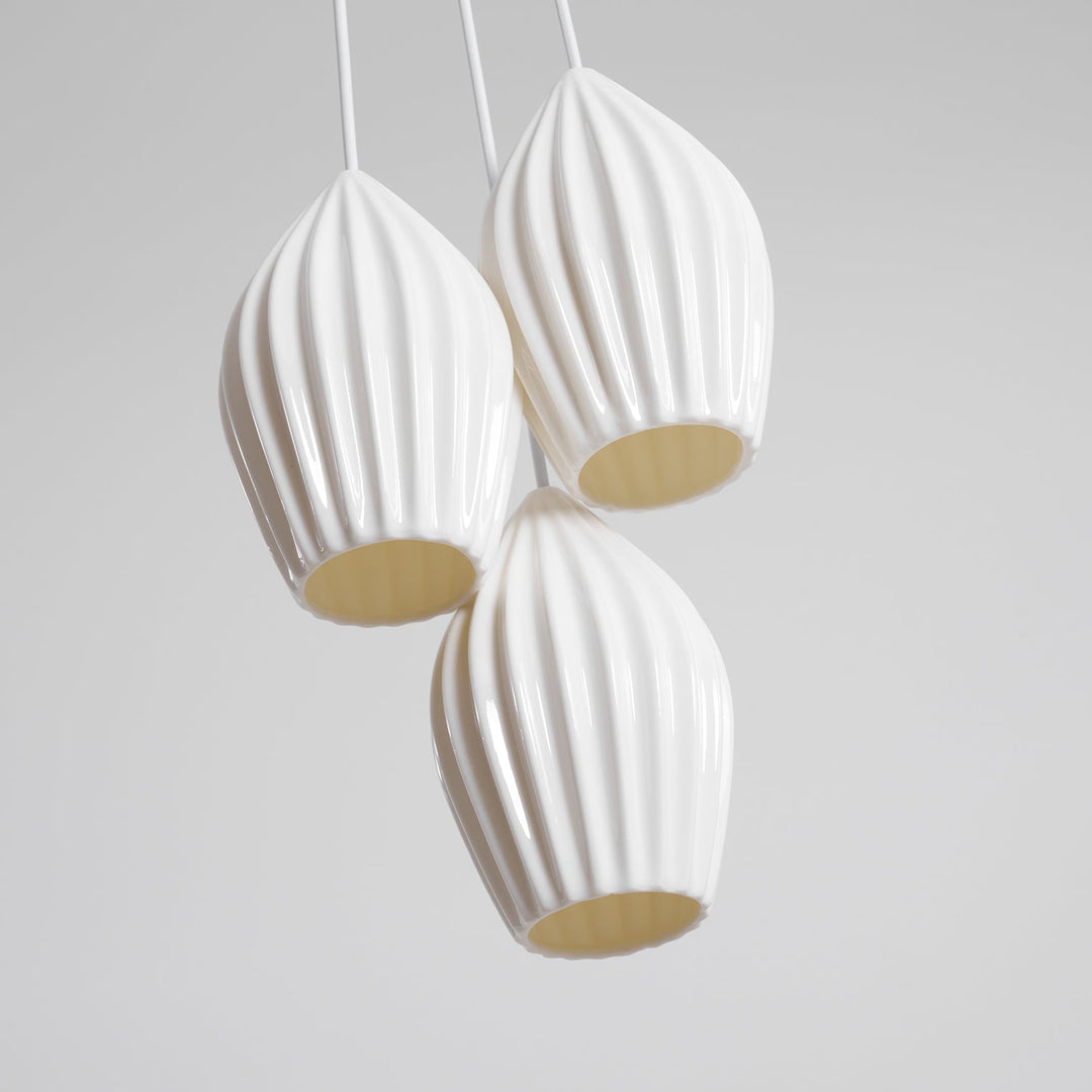 Ceramiczna Lampa Wisząca z Żebrowaniem