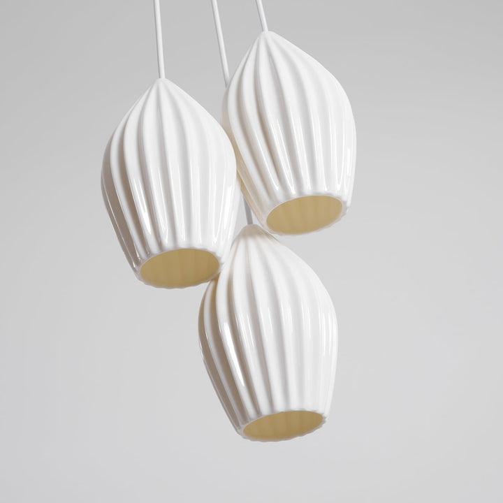 Ceramiczna Lampa Wisząca z Żebrowaniem
