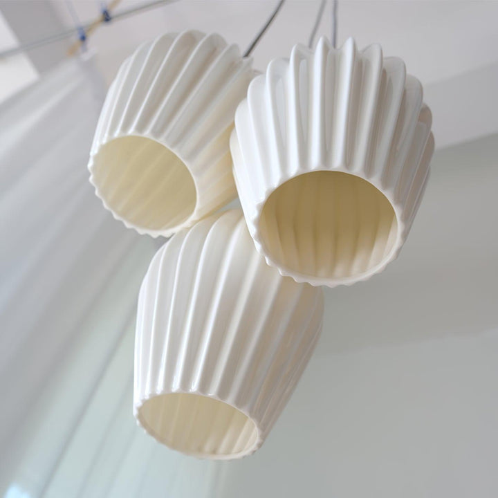 Ceramiczna Lampa Wisząca z Żebrowaniem