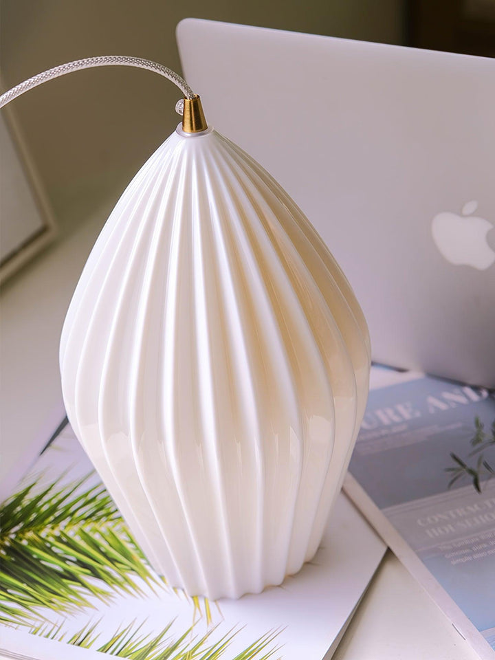 Ceramiczna Lampa Wisząca z Żebrowaniem