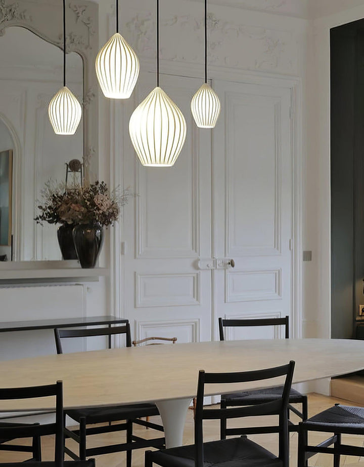 Ceramiczna Lampa Wisząca z Żebrowaniem
