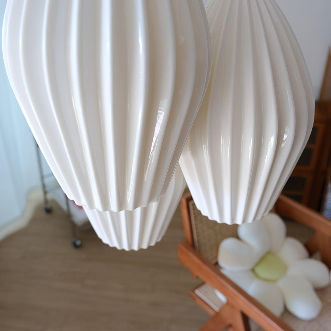 Ceramiczna Lampa Wisząca z Żebrowaniem