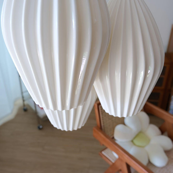 Ceramiczna Lampa Wisząca z Żebrowaniem