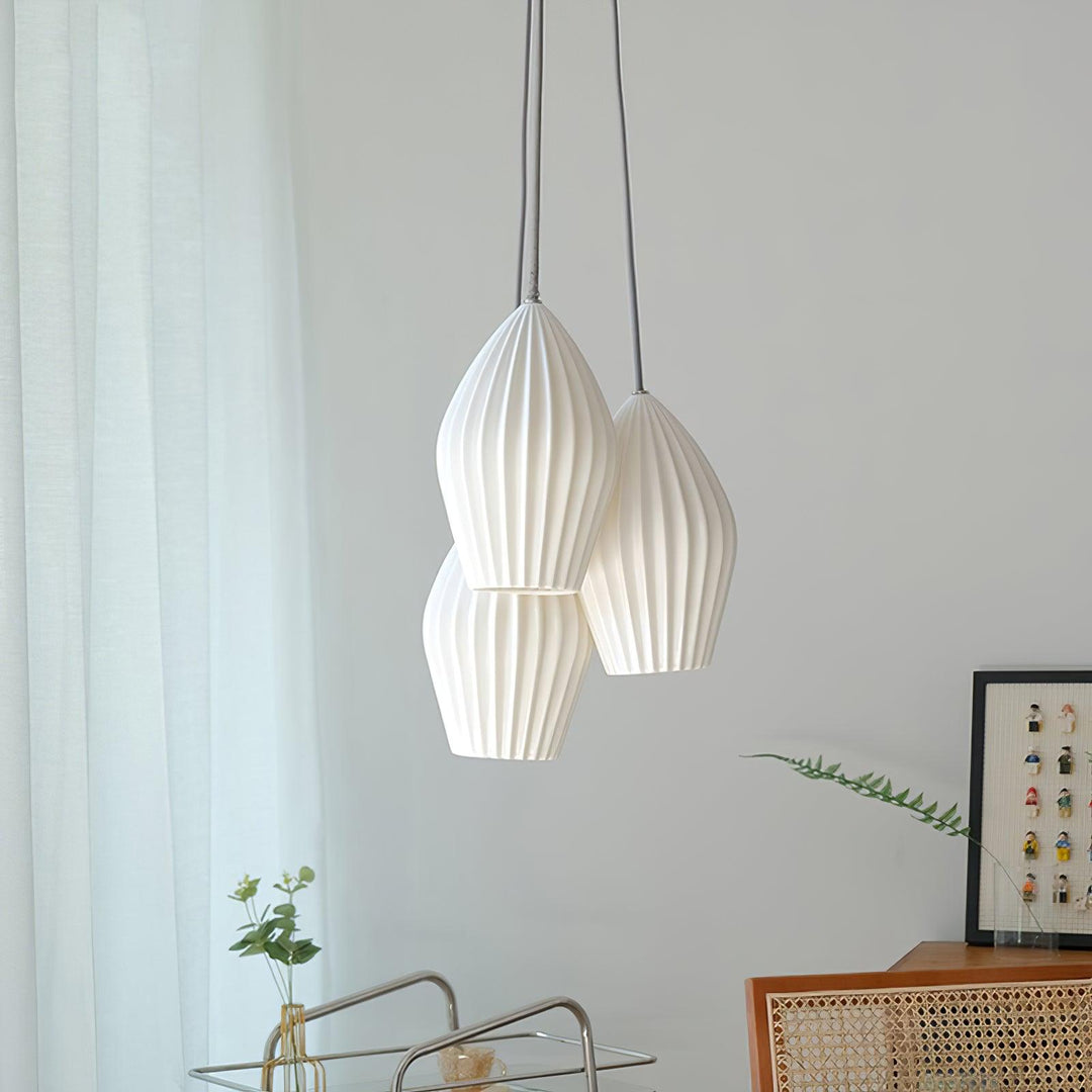 Ceramiczna Lampa Wisząca z Żebrowaniem