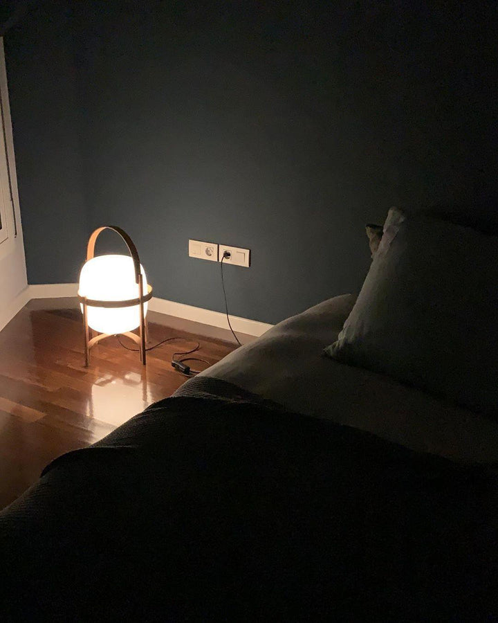 Przenośna Lampa Stołowa z Szkła w Kształcie Latarnika