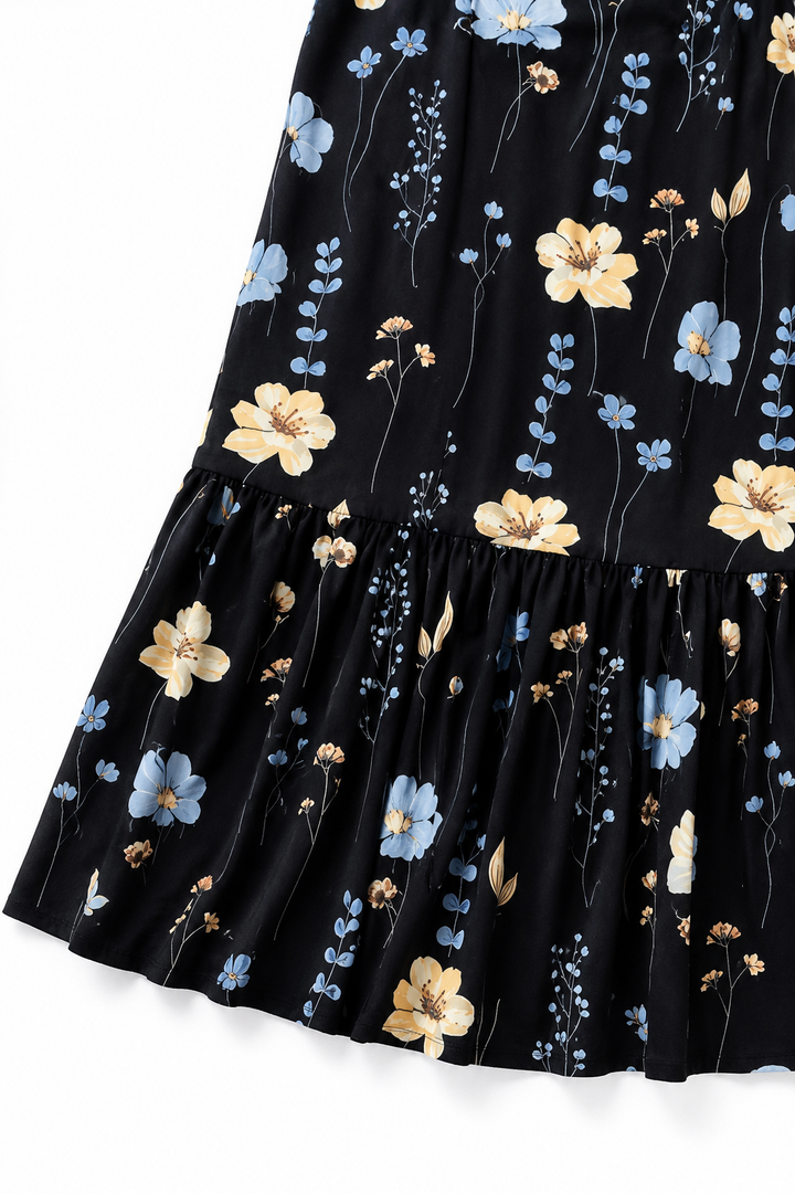 Wearbella – Sukienka maxi z kwiatowym wzorem i kołnierzem