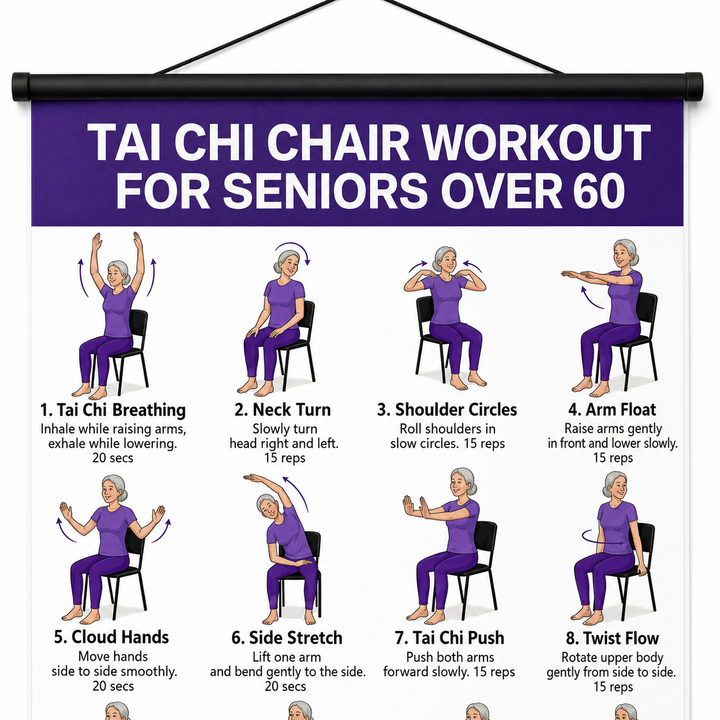 Steadwell – Plakat Tai Chi do ćwiczeń w pozycji siedzącej i stojącej