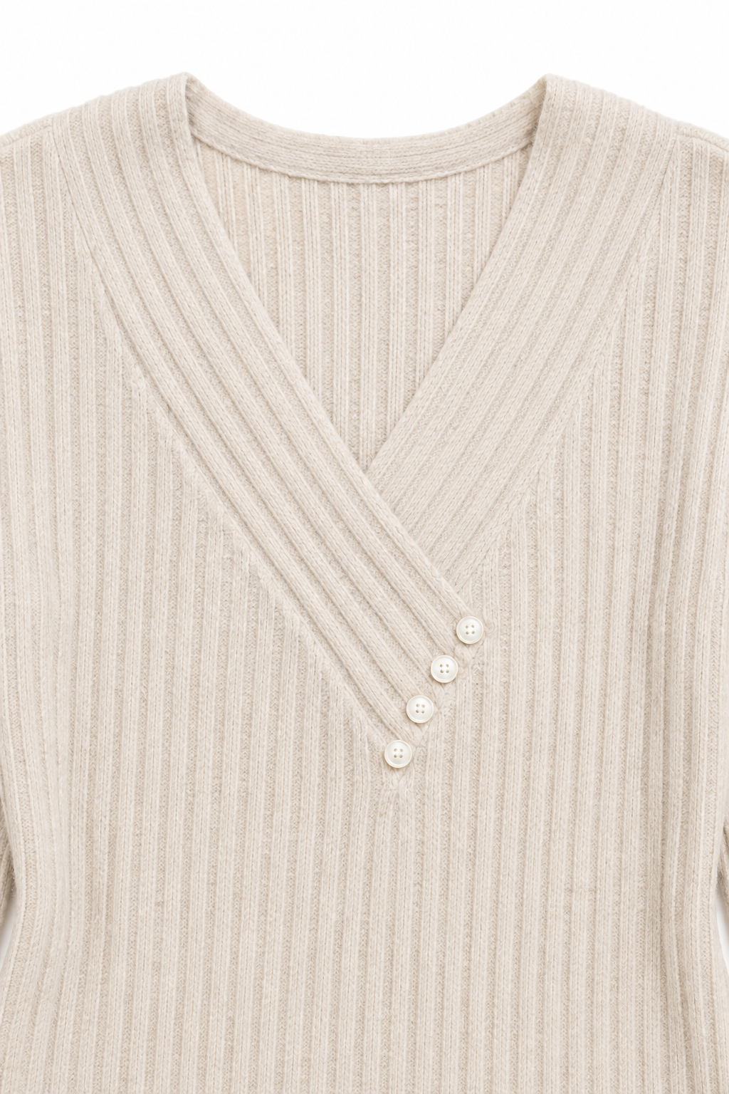Marlowe &amp; Rib – Sweter z dekoltem w serek i guzikami