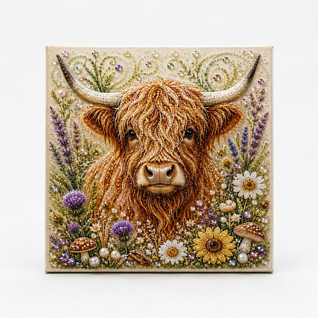 Hoofield – Zestaw Sztuki Perłowej z Highland Cow